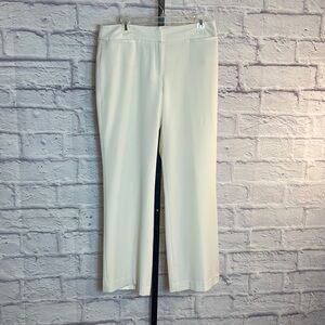 Rafaella Creme Lined Dress Pants Trousers SZ 10 Dual clasp Zipper Back p…